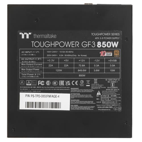 Блок питания Thermaltake Toughpower GF3 850W [PS-TPD-0850FNFAGE-4] черный thumb 4