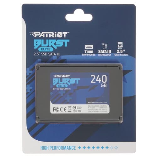 Patriot Memory 240 ГБ 2.5" SATA накопитель Patriot Burst Elite [PBE240GS25SSDR]
