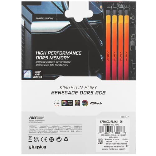 Kingston FURY Оперативная память Kingston FURY Renegade Silver RGB [KF560C32RSAK2-96] 96 ГБ, фото 3
