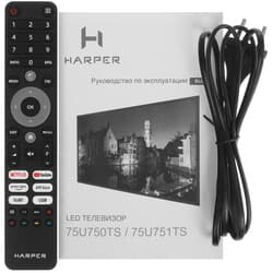 Harper 75" (189 см) Телевизор Harper 75U750TS черный, фото 11