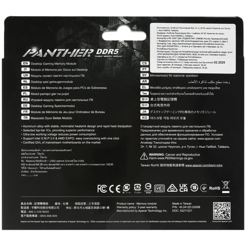 Apacer Оперативная память Apacer Panther [AH5U16G60C6227BAA-1] 16 ГБ, фото 3