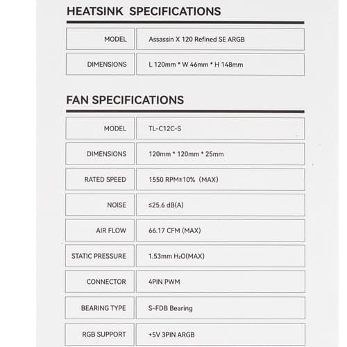 Thermalright Кулер для процессора Thermalright Assassin X 120 Refined SE ARGB [TRAX120RSEA] черный, фото 13