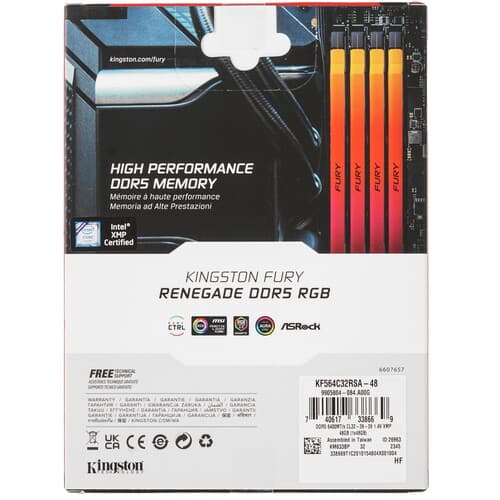 Kingston FURY Оперативная память Kingston FURY Renegade Silver RGB [KF564C32RSA-48] 48 ГБ, фото 5
