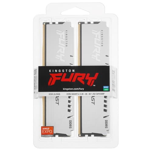 Kingston FURY Оперативная память Kingston FURY Beast White AMD [KF556C36BWEK2-32] 32 ГБ, фото 4