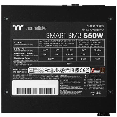 Блок питания Thermaltake Smart BM3 Bronze 550W - TT Premium Edition [PS-SPD-0550MNFABE-3] черный thumb 4