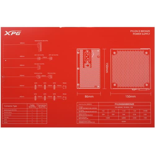 Блок питания ADATA XPG PYLON II BRONZE 650W [PYLONII650B-BKCEU] черный thumb 7