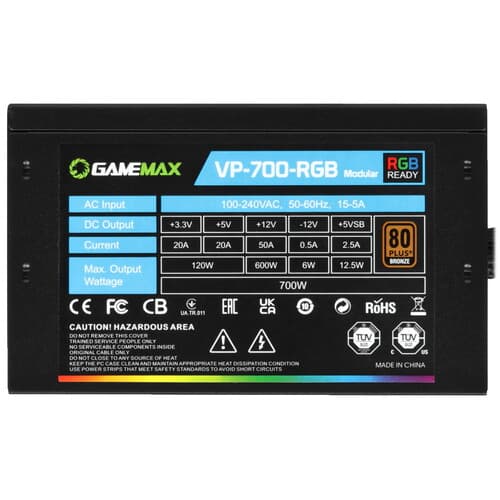 Блок питания GameMax VP-700 Modular RGB [VP-700-M-RGB] черный thumb 5