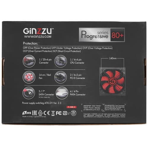 Блок питания GiNZZU PC500 [17132] красный, черный thumb 7