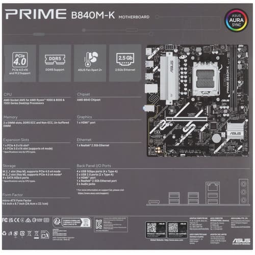 Материнская плата ASUS PRIME B840M-K thumb 7