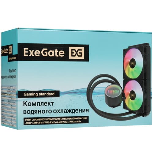 Система охлаждения ExeGate BlackWater-240V2.PWM.RGB черная thumb 11