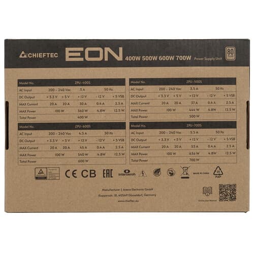Блок питания Chieftec EON 700W [ZPU-700S] черный thumb 7