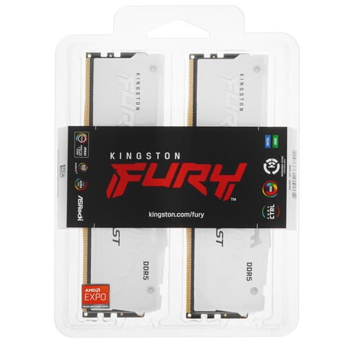 Kingston FURY Оперативная память Kingston Fury Beast AMD RGB White [KF556C36BWEAK2-32] 32 ГБ, фото 4