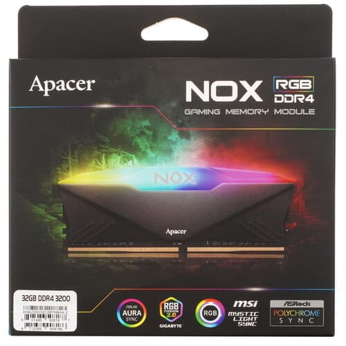 Apacer Оперативная память Apacer NOX RGB [AH4U32G32C28YNBAA-2] 32 ГБ, фото 4