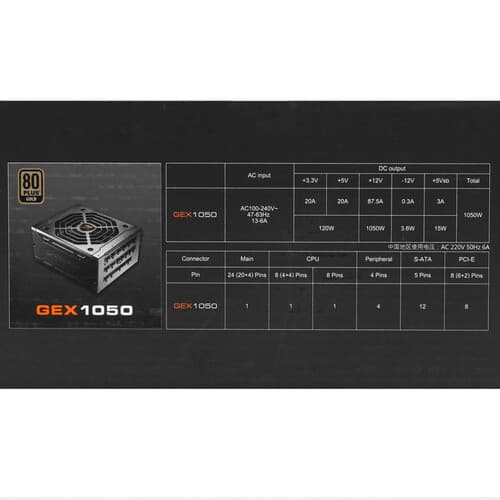 Блок питания Cougar GEX1050 [31GE105003P01] черный thumb 8