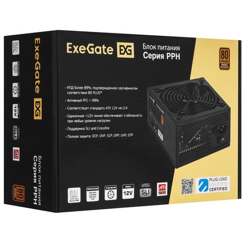 Блок питания ExeGate 80 PLUS Bronze 400PPH [EX292159RUS] черный thumb 8