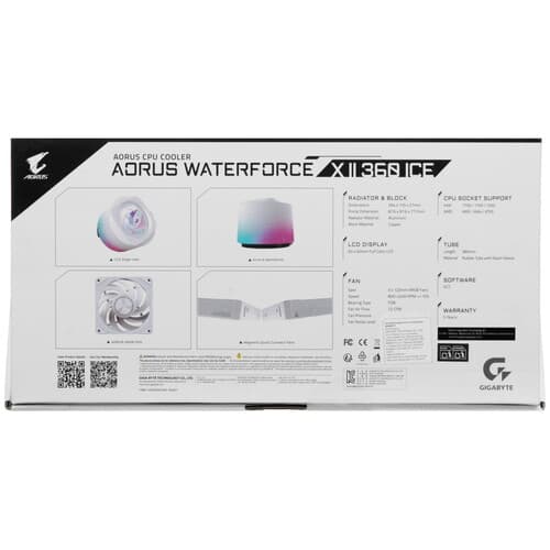 GIGABYTE Система охлаждения GIGABYTE AORUS WATERFORCE X II 360 ICE  белая, фото 10