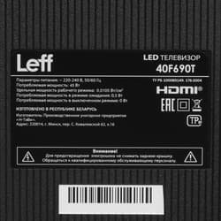 Leff 40" (102 см) Телевизор Leff 40F690T черный, фото 6