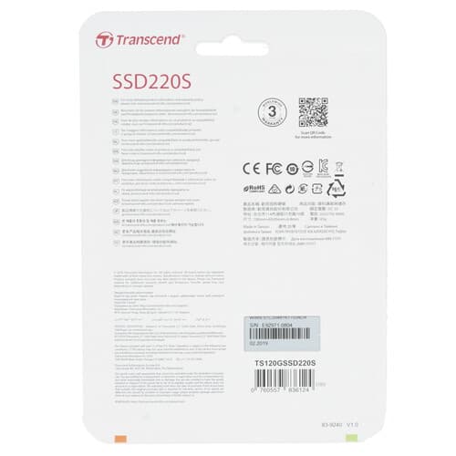 Transcend 120 ГБ 2.5" SATA накопитель Transcend 220S [TS120GSSD220S], фото 3