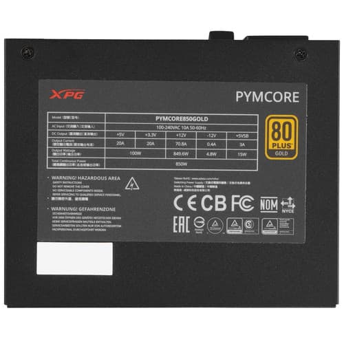 Блок питания ADATA XPG PYMCORE 850W [PYMCORE850G-BKCEU] черный thumb 4