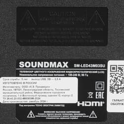 Soundmax 43" (109 см) Телевизор Soundmax SM-LED43M03SU черный, фото 6