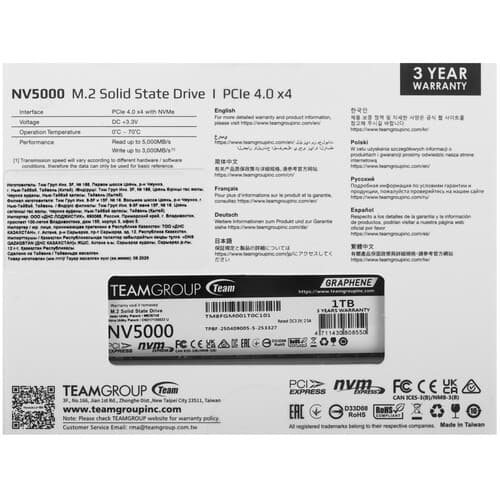 1000 ГБ M.2 NVMe накопитель Team Group NV5000 [TM8FGM001T0C101] thumb 3