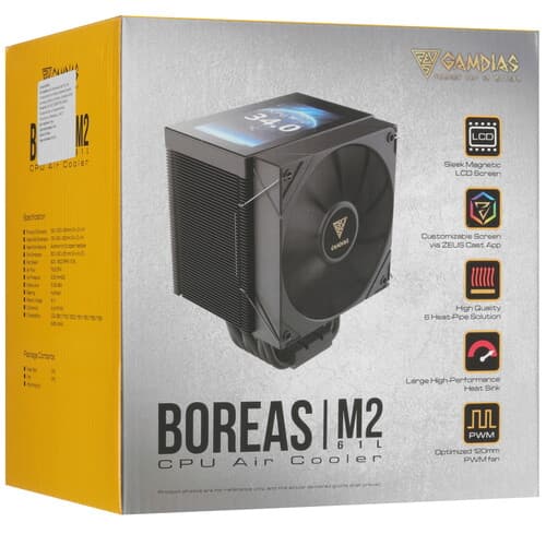 GAMDIAS Кулер для процессора GAMDIAS BOREAS M2-61L [16352-03300-00000-G] черный, фото 12