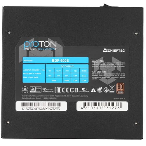 Блок питания Chieftec Proton 600W [BDF-600S] черный thumb 4