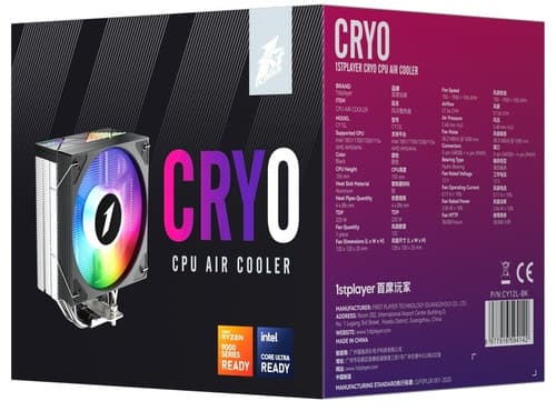 1STPLAYER Кулер для процессора 1STPLAYER CRYO CY12L [CY12L-BK] черный, фото 24