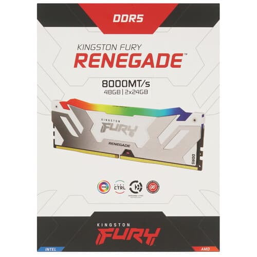 Kingston FURY Оперативная память Kingston Fury Renegade White RGB [KF580C38RWAK2-48] 48 ГБ, фото 3