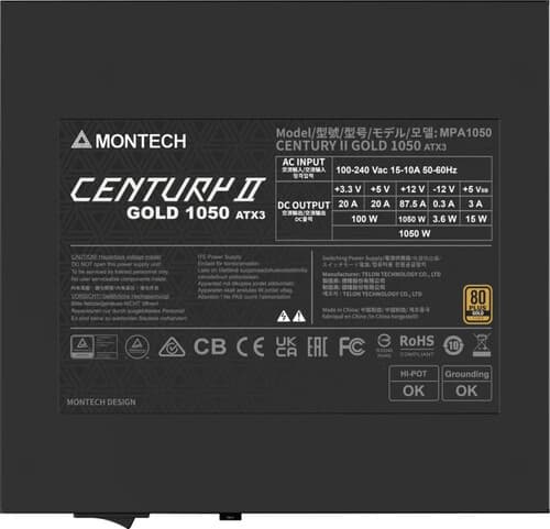 Блок питания Montech CENTURY II 1050W  серый, черный thumb 5