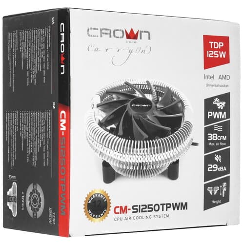 Crown Кулер для процессора Crown CM-S1250TPWM v2 [CM000003656] черный, фото 8