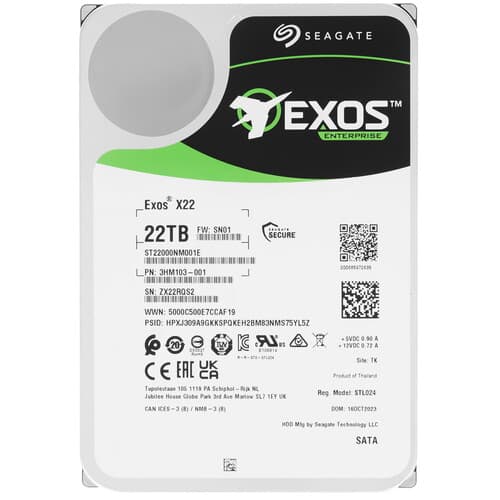 Seagate 22 ТБ Неофициально восстановленный жесткий диск Seagate Exos X22 [ST22000NM001E]