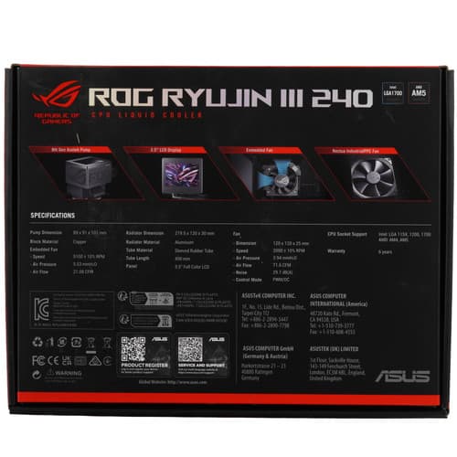 Система охлаждения ASUS ROG RYUJIN III 240 черная thumb 10