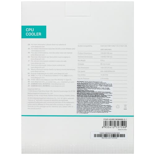 DEEPCOOL Кулер для процессора DEEPCOOL AG400 [R-AG400-BKNNMN-G-1] черный, фото 9