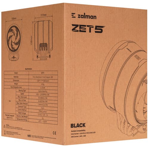 ZALMAN Кулер для процессора ZALMAN ZET5 [ZET5BLACK] черный, фото 12