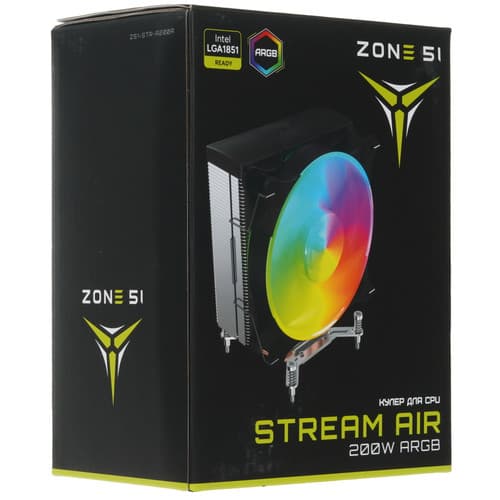 ZONE 51 Кулер для процессора ZONE 51 STREAM AIR 200W ARGB [Z51STRA200] черный, фото 12