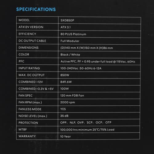 Блок питания LIAN LI SX 850P [G9P.SX0850P.W000.RU] белый thumb 9