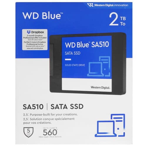 Western Digital 2000 ГБ 2.5" SATA накопитель WD Blue [WDS200T3B0A], фото 5