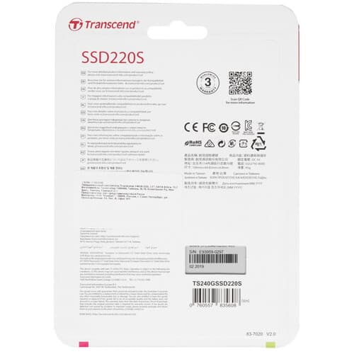 Transcend 240 ГБ 2.5" SATA накопитель Transcend 220S [TS240GSSD220S], фото 3