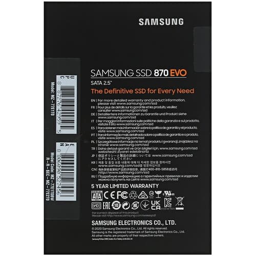 Samsung 1000 ГБ 2.5" SATA накопитель Samsung 870 EVO [MZ-77E1T0BW], фото 5