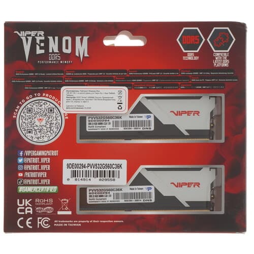 Patriot Memory Оперативная память Patriot Viper Venom [PVV532G560C36K] 32 ГБ, фото 4
