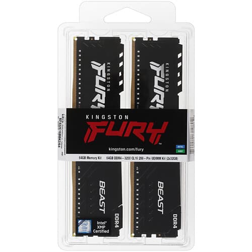 Kingston FURY Оперативная память Kingston FURY Beast Black [KF432C16BBK2/64] 64 ГБ, фото 4