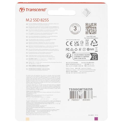 500 ГБ M.2 SATA накопитель Transcend MTS825S [TS500GMTS825S] thumb 2