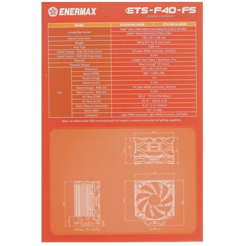 Enermax Кулер для процессора Enermax ETS-F40-FS ARGB Edition [ETS-F40-BK-ARGB] черный, фото 12