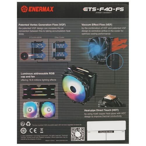 Enermax Кулер для процессора Enermax ETS-F40-FS ARGB Edition [ETS-F40-BK-ARGB] черный, фото 13