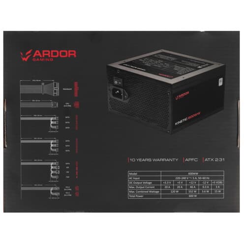 Блок питания ARDOR GAMING KINETIC 600WW  черный thumb 7