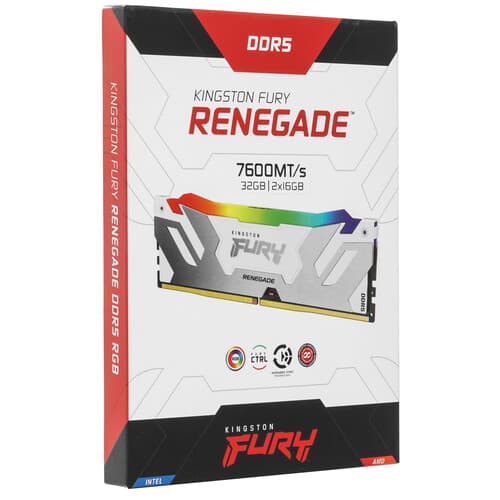 Kingston FURY Оперативная память Kingston Fury Renegade White RGB [KF576C38RWAK2-32] 32 ГБ, фото 6