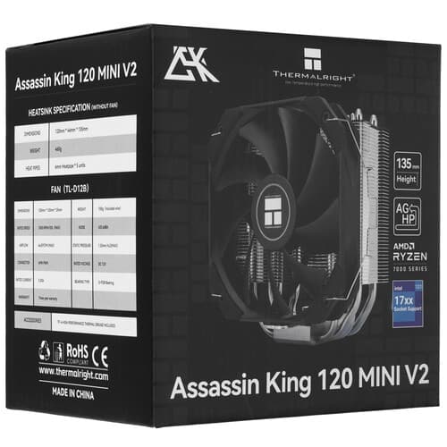 Thermalright Кулер для процессора Thermalright Assassin King 120 MINI [AK120-MINI-V2] черный, фото 11