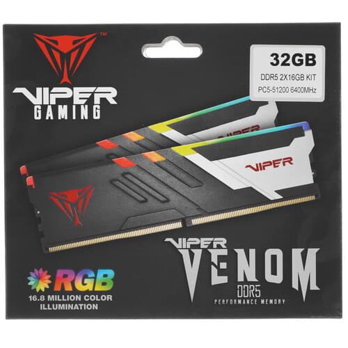 Patriot Memory Оперативная память Patriot Viper Venom RGB [PVVR532G640C32K] 32 ГБ, фото 4