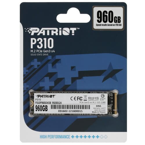 M.2 NVMe накопитель Patriot P310 [P310P960GM28]